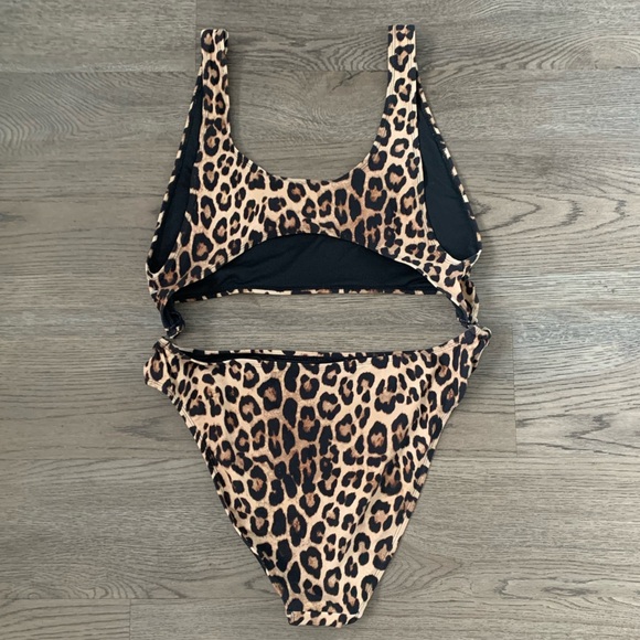Good American Always Fits Cutout Monokini Swimsuit - Size 3XL/6 - Leopard - NWOT - Picture 7 of 11